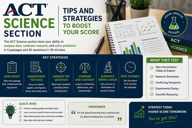 ACT Science Section Tips and Strategies — Charts, graphs, and pacing on a fast ACT prep dashboard