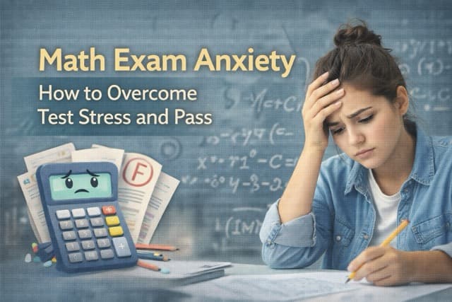 Student overcoming math exam anxiety with focused study techniques and confidence-building strategies