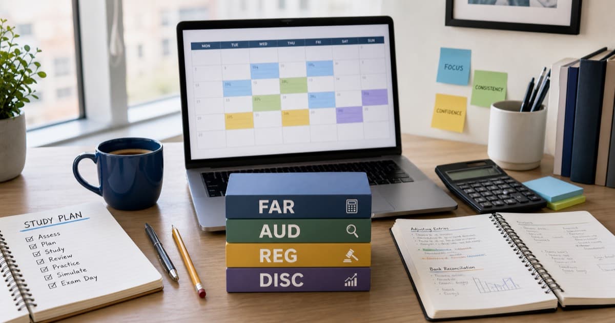 CPA study plan for all four CPA exam sections in 2026